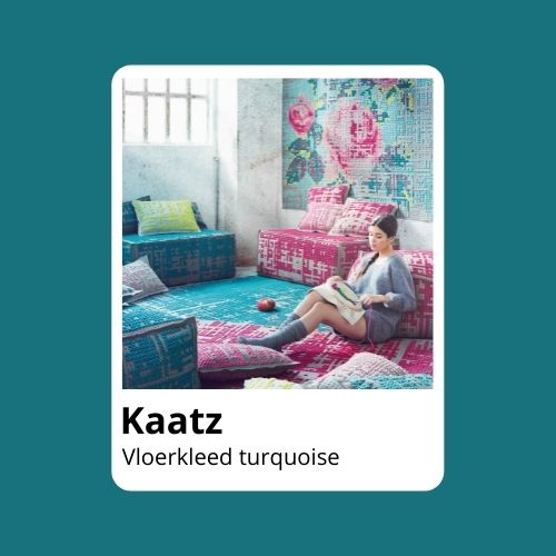 Turquoise vloerkleed
