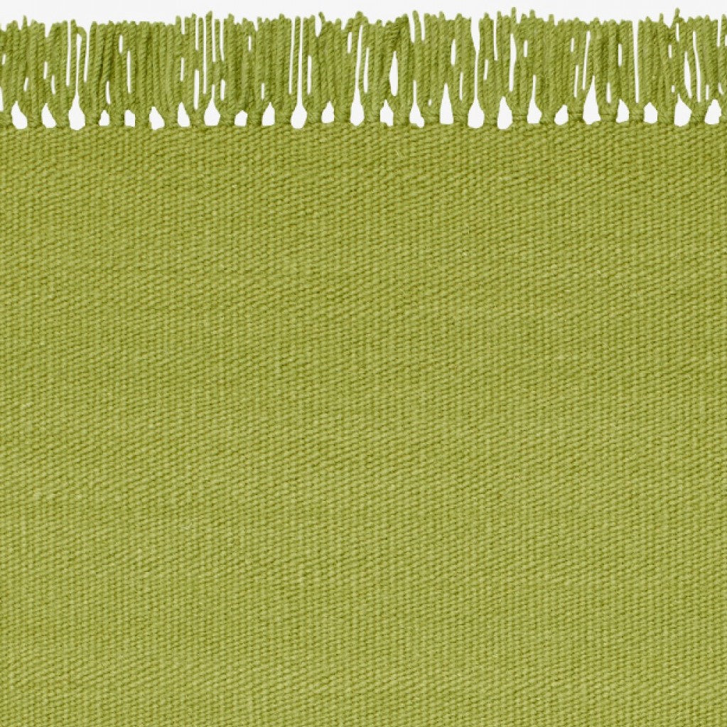 Kvadrat vloerkleed Kelim Coloured Fringes Limoen C5454