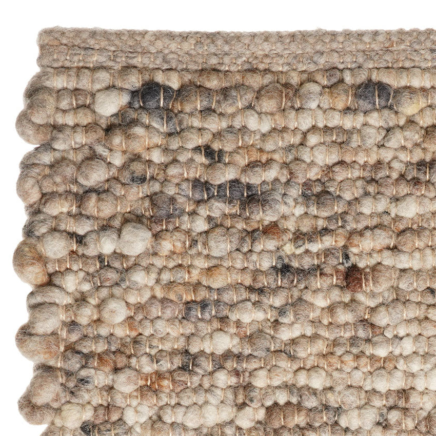 Wollen vloerkleed gevlochten Vera Grijs Nature 22