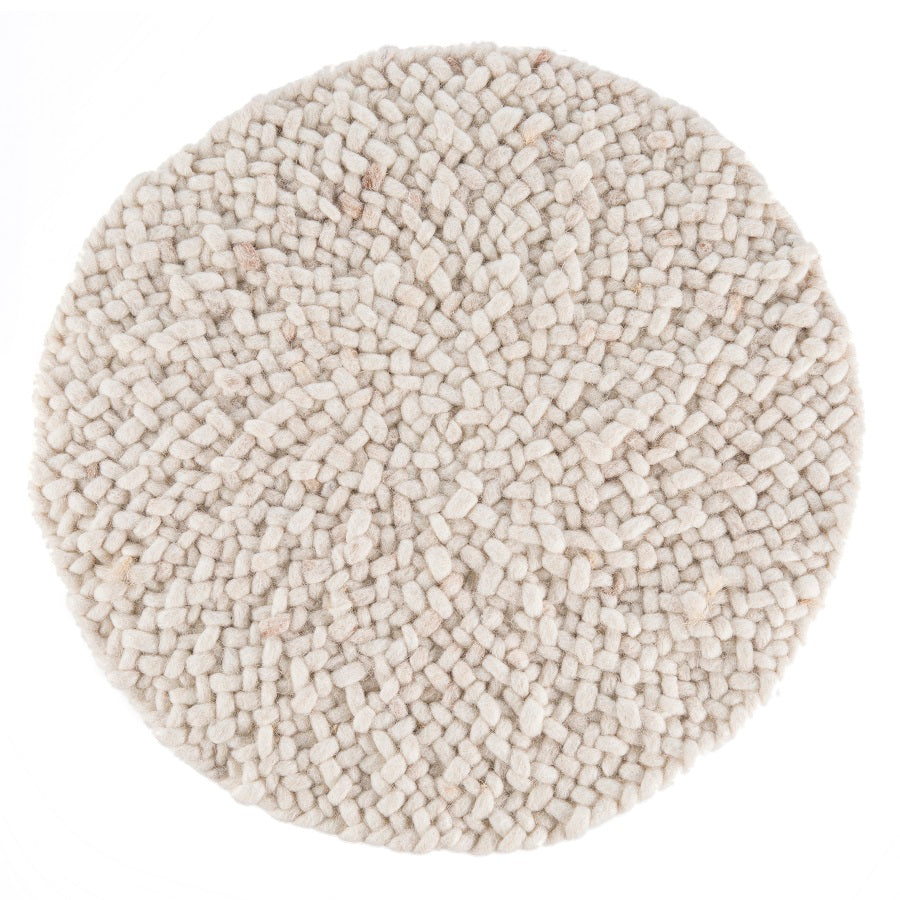 Rond wollen vloerkleed Romee Gebroken Wit 001; Rond wollen vloerkleed Romee Gebroken Wit 001