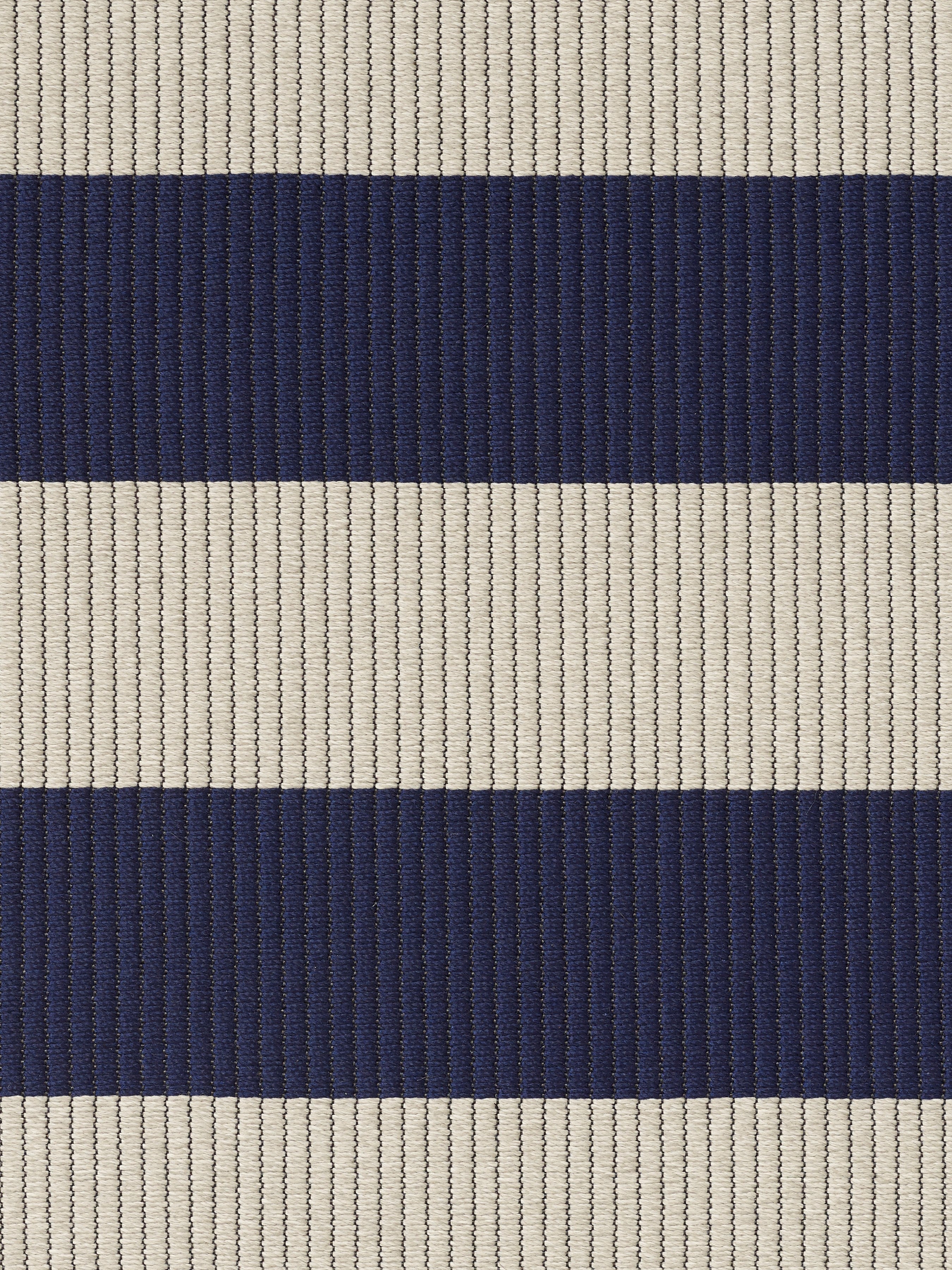 Buitenkleed Woodnotes Big Stripe Navy Blue Light Sand