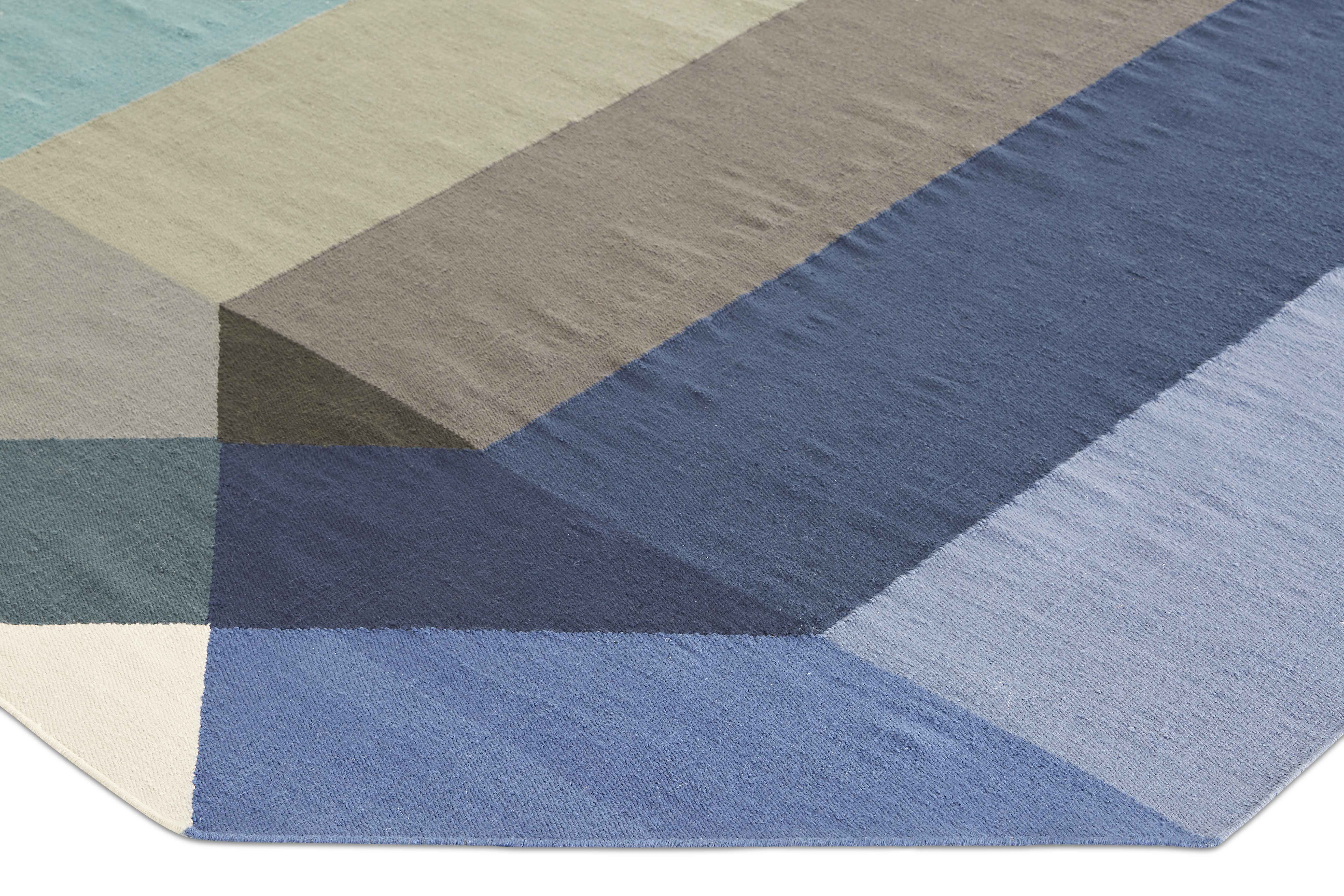 Buitenvloerkleed Gan Rugs Diamond Blue Green Detail