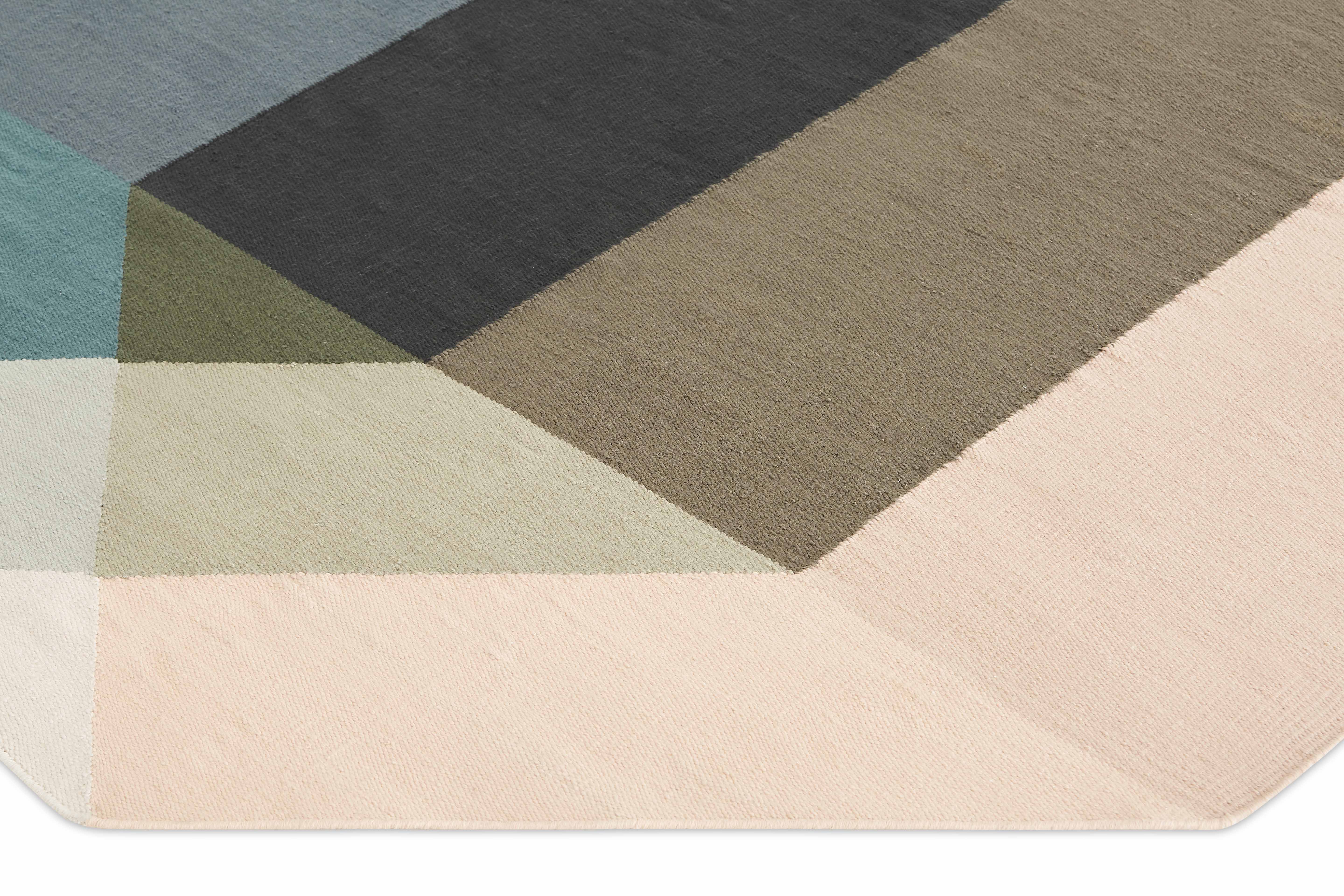 Buitenvloerkleed Gan Rugs Diamond Nude Petrol Detail