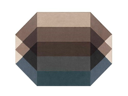 Design vloerkleed Gan Rugs Diamond Indoor Blue Brown