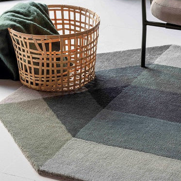 Design vloerkleed Gan Rugs Diamond Indoor Green Grey Detail
