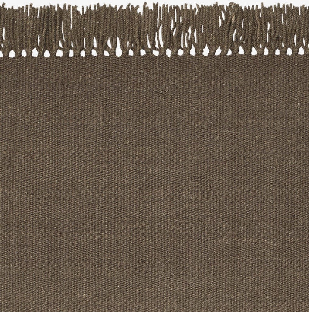 Design vloerkleed Kvadrat Kelim Coloured Fringes Bruin C1616