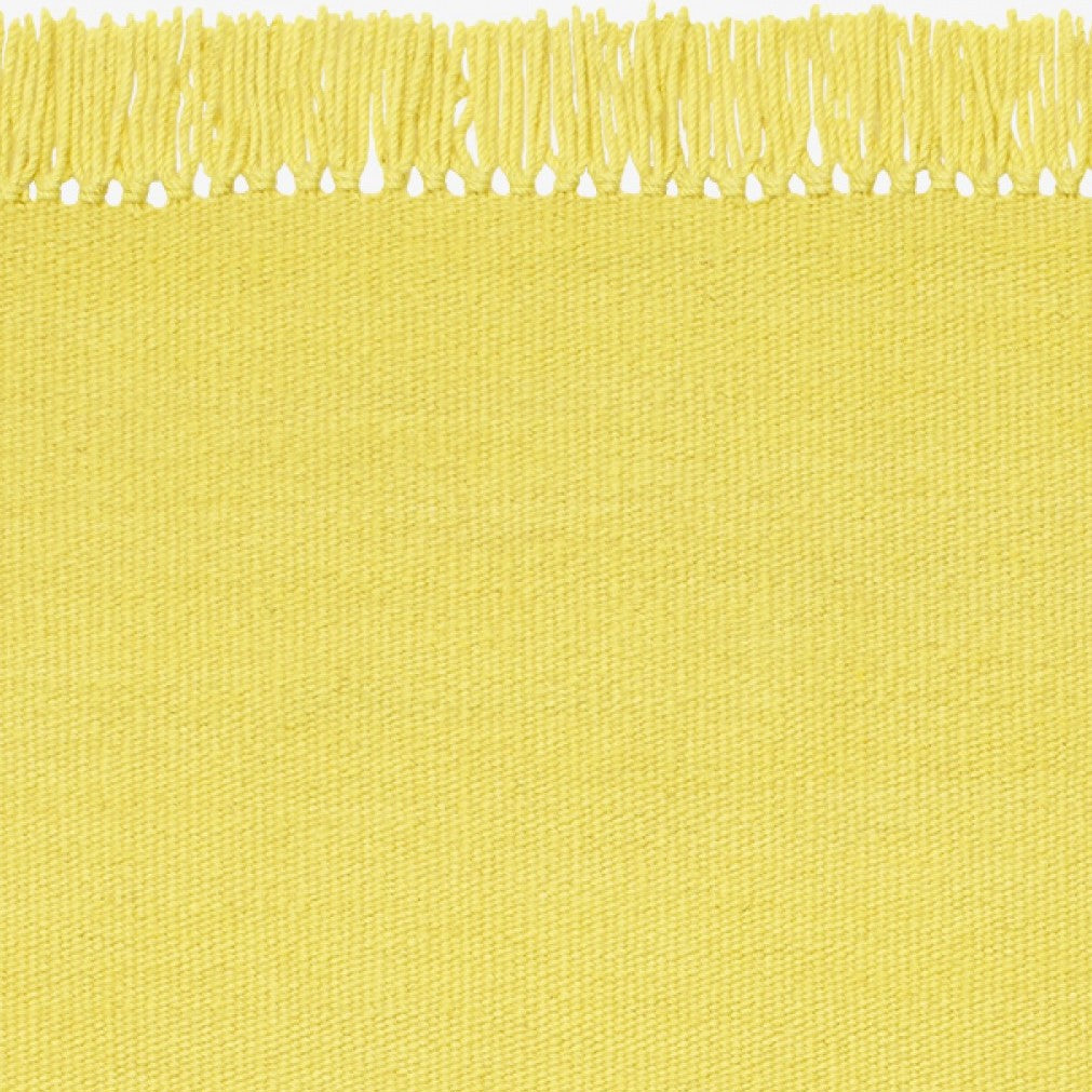 Design vloerkleed Kvadrat Kelim Coloured Fringes Geel C1212
