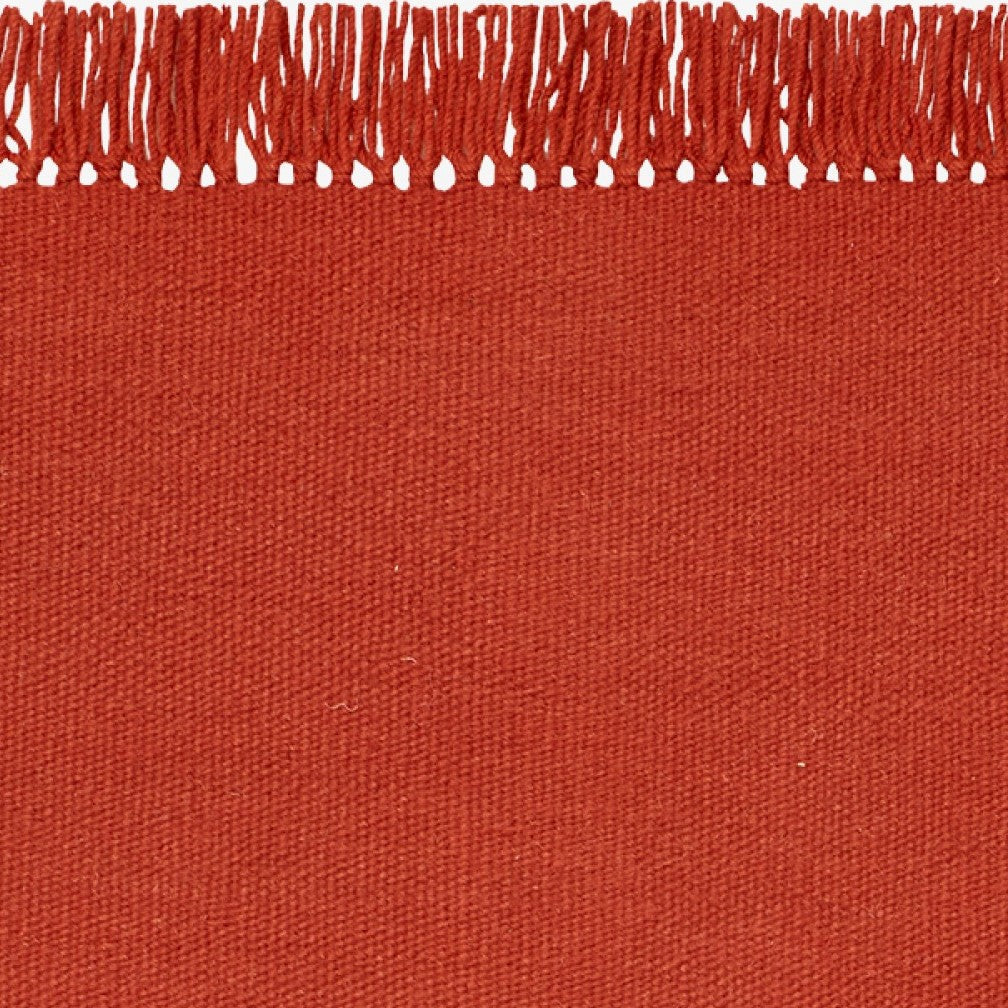 Design vloerkleed Kvadrat Kelim Coloured Fringes Rood C1010