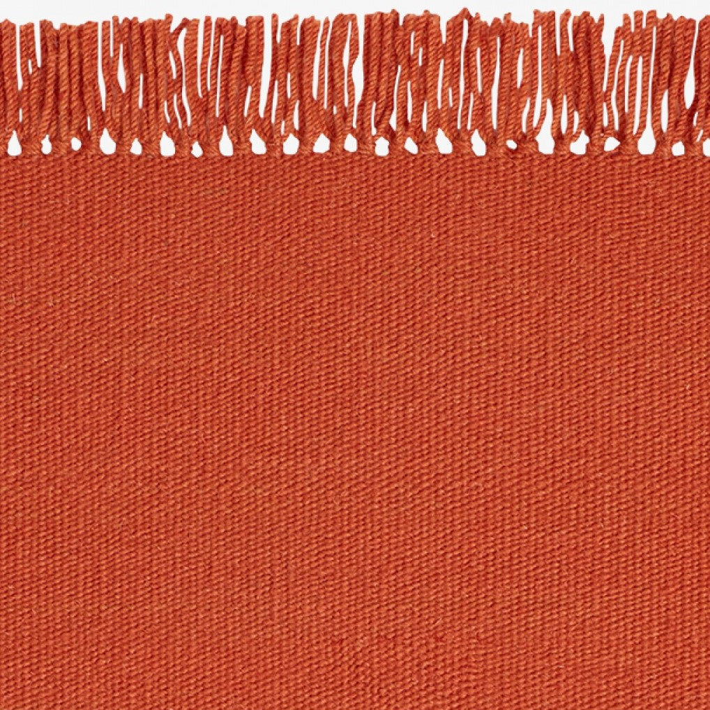 Design vloerkleed Kvadrat Kelim Coloured Fringes Rood Oranje C4040