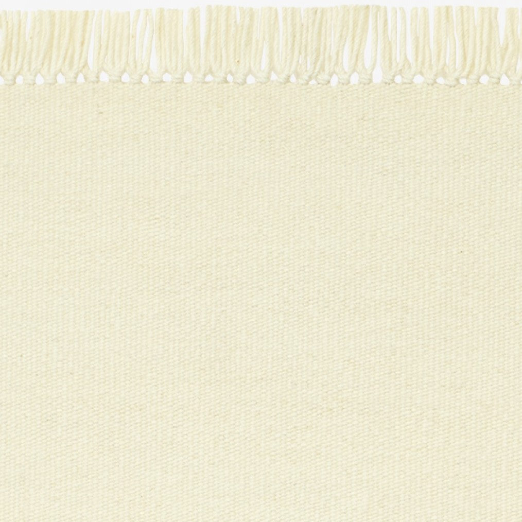 Design vloerkleed Kvadrat Kelim Coloured Fringes Wit C0101