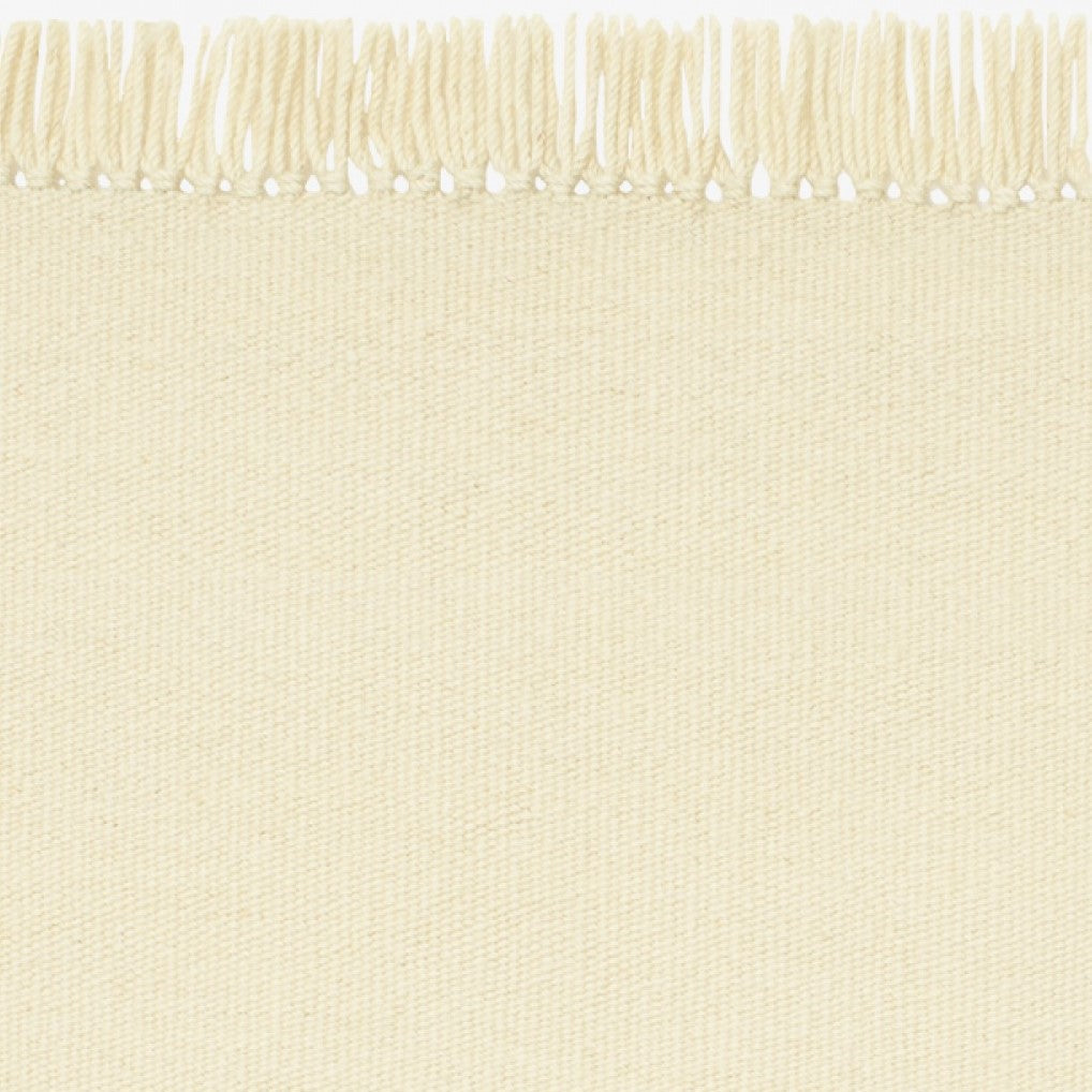 Design vloerkleed Kvadrat Kelim Coloured Fringes gebroken wit C0202