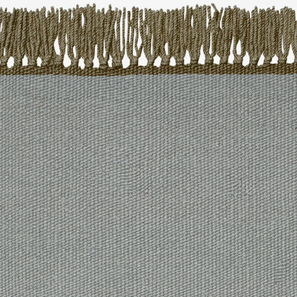 Design vloerkleed Kvadrat Kelim Cross Coloured Fringes Grijs legergroen C7473