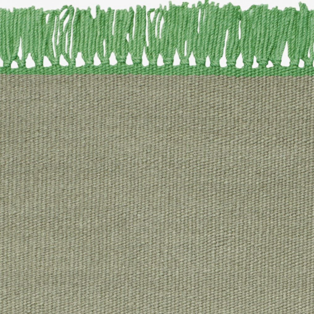 Design vloerkleed Kvadrat Kelim Cross Coloured Fringes Mos Groen C1424