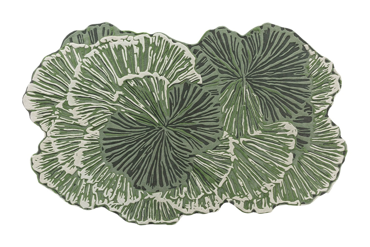 Design vloerkleed Gan Rugs Botanica Green Groot