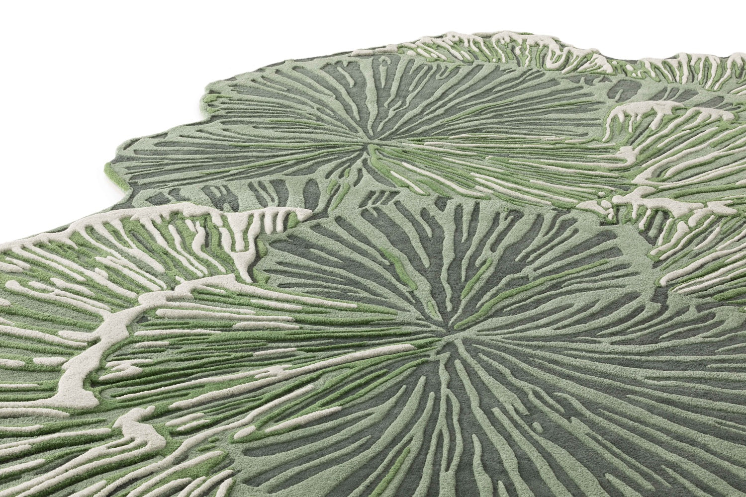 Design vloerkleed Gan Rugs Botanica Green closeup1