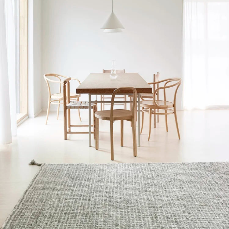 Berber vloerkleed Woodnotes Grid White Light Grey