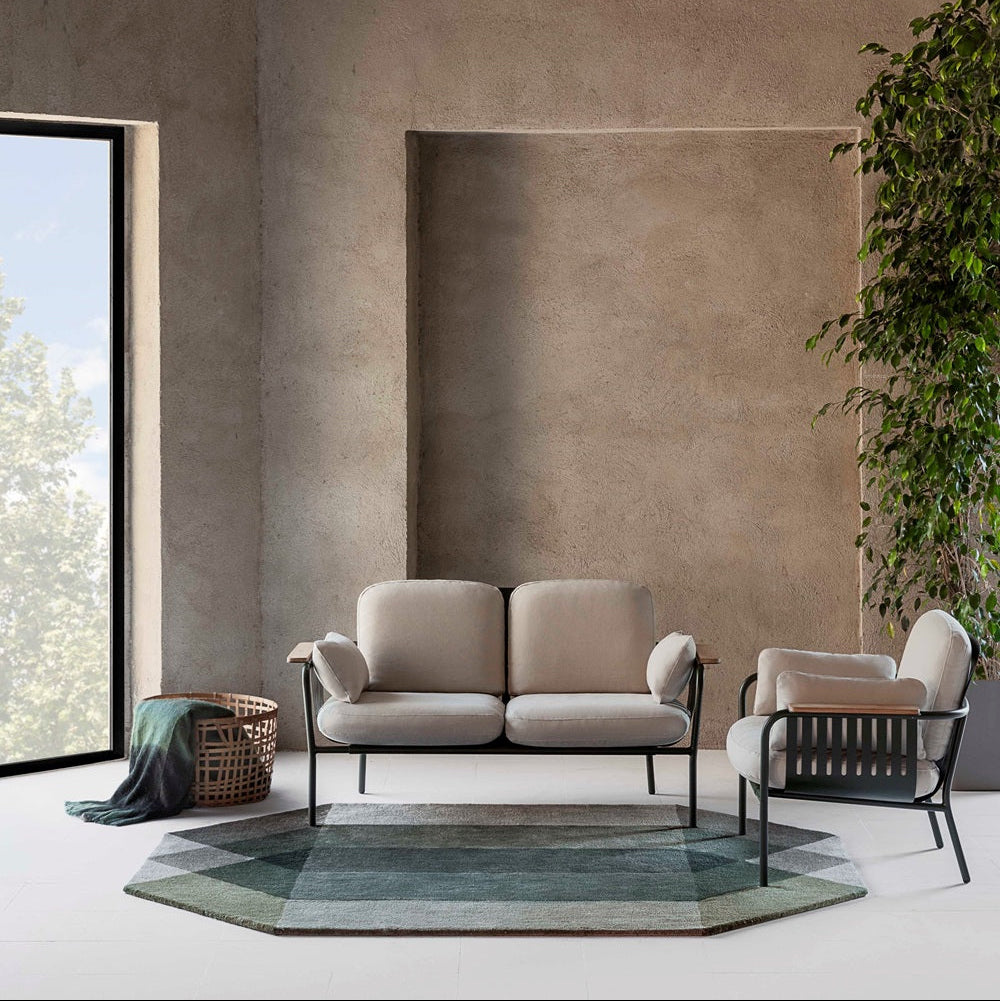 Gan Rugs Vloerkleed Diamond Green Grey Interieur