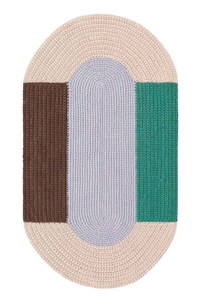 Gan Rugs The Crochet Collection Mono Blue