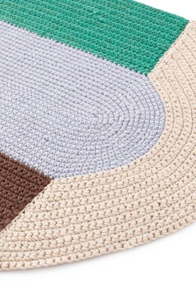 Gan Rugs The Crochet Collection Mono Blue detail 1