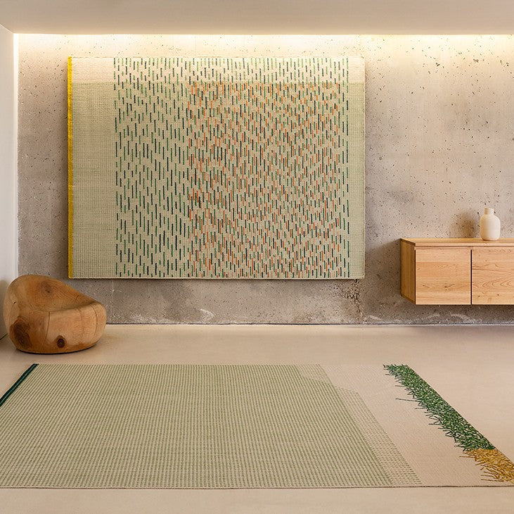 Gan Rugs vloerkleed Backstitch Calm Green sfeer