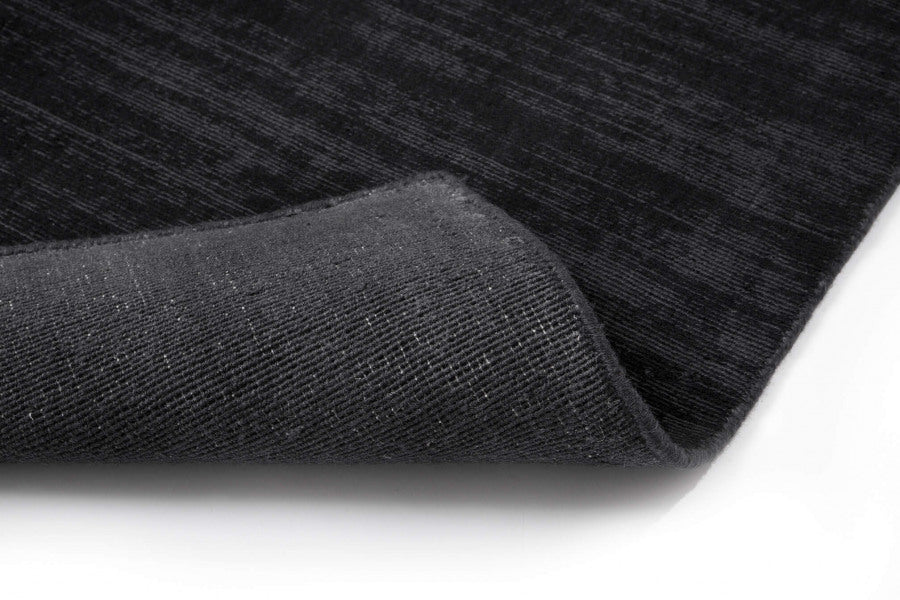 Geweven wollen vloerkleed glossy Lot Houtskool detail 1