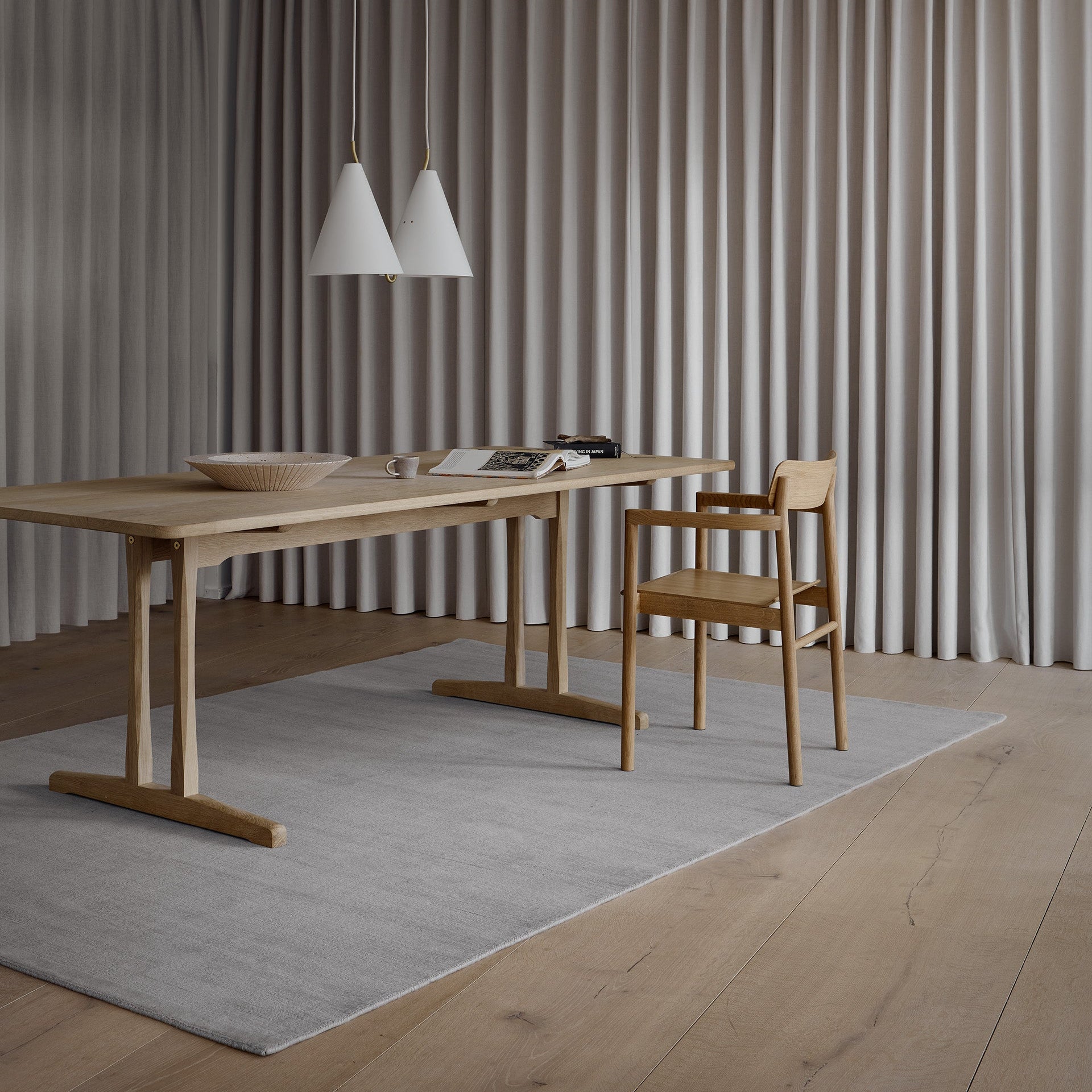 Geweven wollen vloerkleed glossy Lot lichtgrijs 2727 detail 3