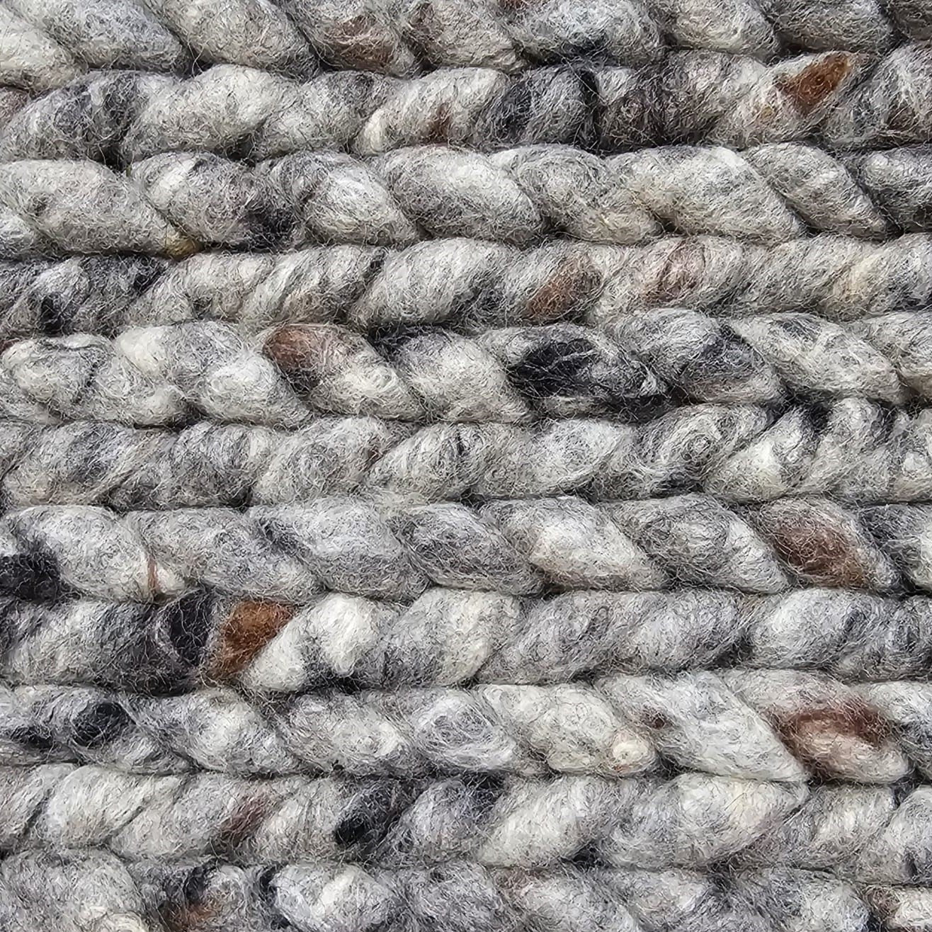 Grof Handgeweven Wollen Vloerkleed Lena Donkergrijs 04