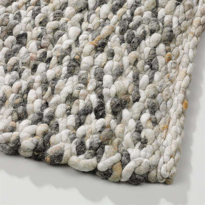 Grof handgeweven wollen vloerkleed Karlijn Mix Natuur detail