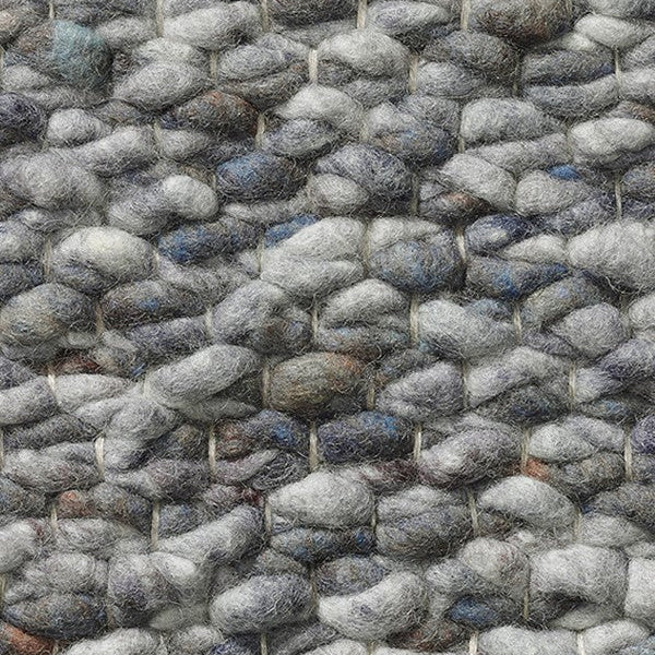 Grof handgeweven wollen vloerkleed Karlijn Mix Paars Grijs