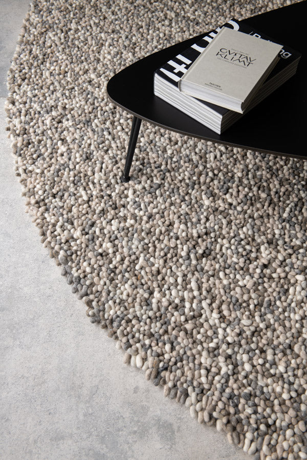 Grof wollen vloerkleed Tatum Beige 02 sfeer