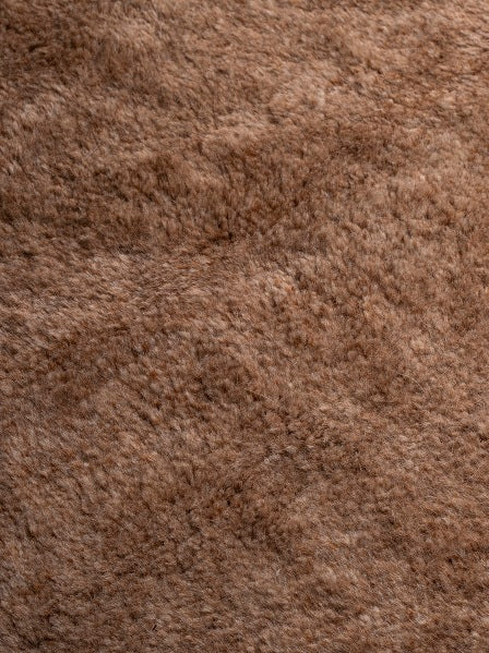 Hand Geknoopt Wollen Vloerkleed Woodnotes Uni Ivory Camel closeup