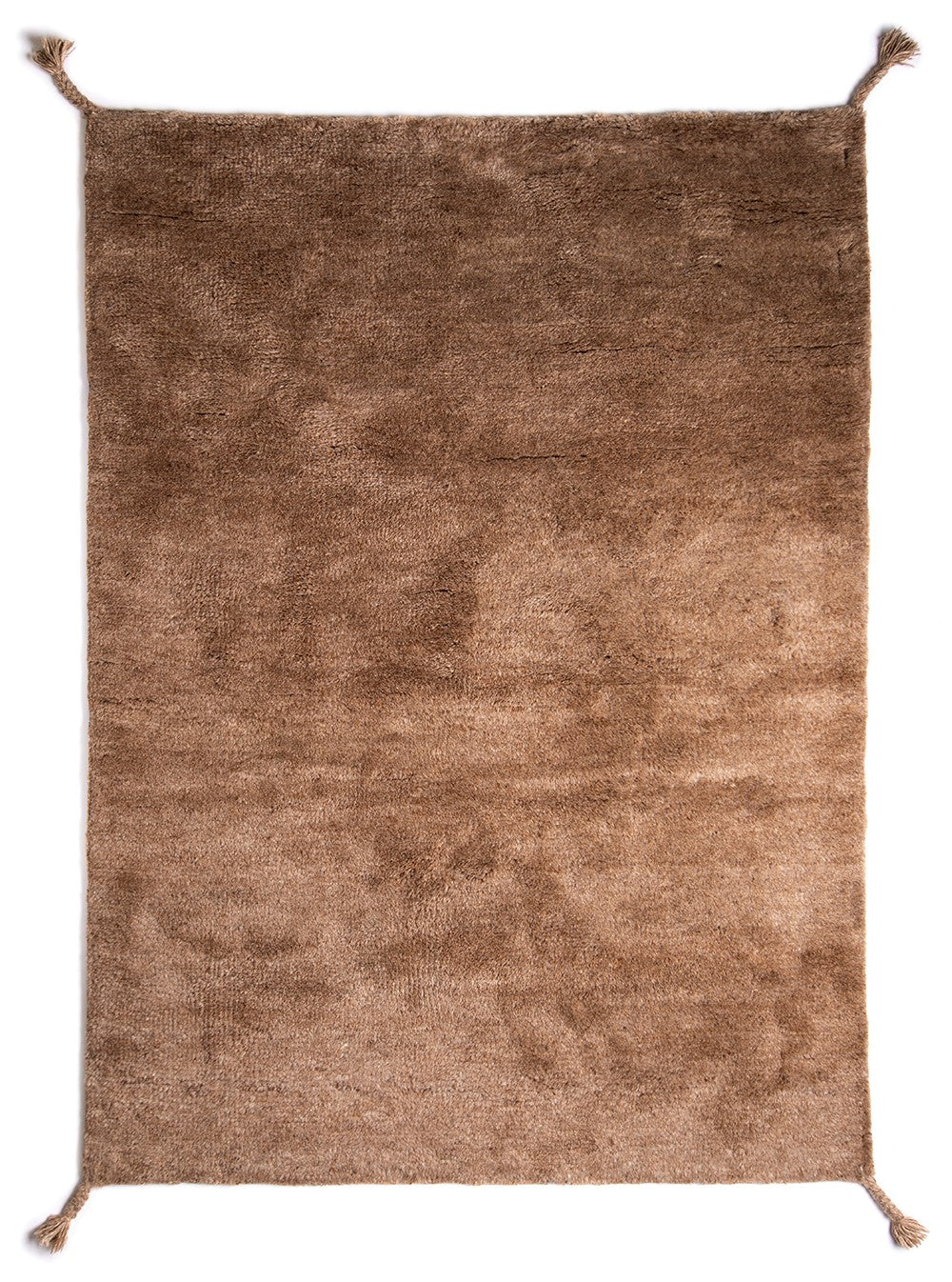 Hand Geknoopt Wollen Vloerkleed Woodnotes Uni Ivory Camel volledig