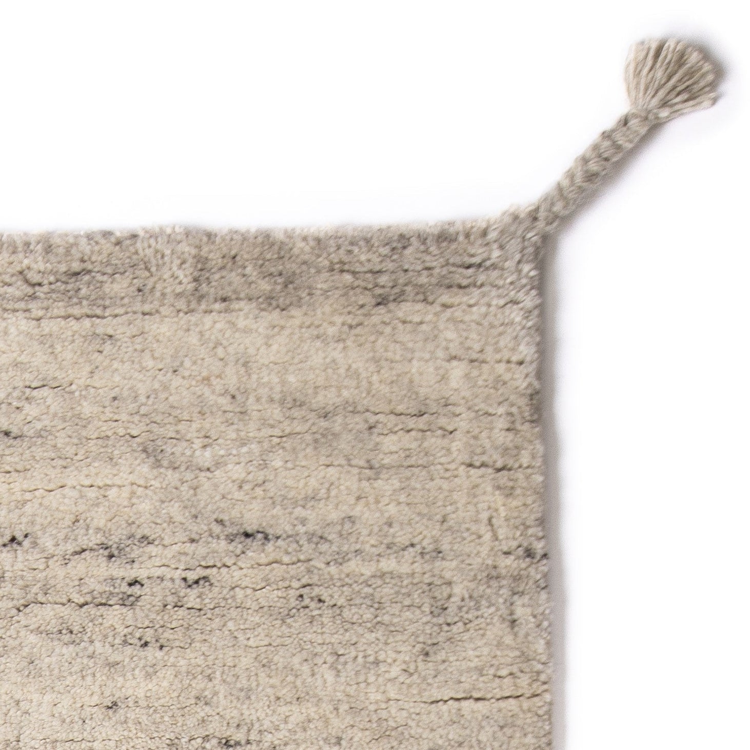 Hand Geknoopt Wollen Vloerkleed Woodnotes Uni Ivory White detail