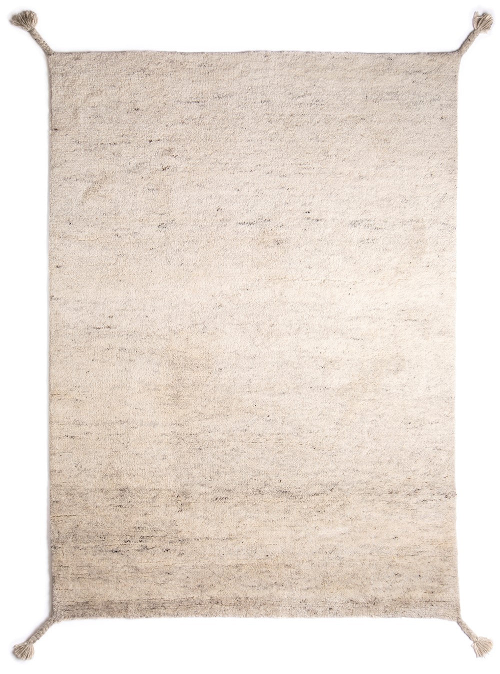 Hand Geknoopt Wollen Vloerkleed Woodnotes Uni Ivory White volledig