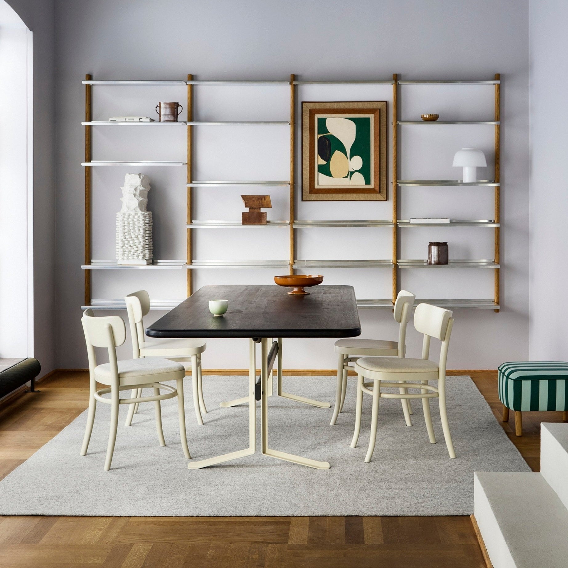 Handgeknoopt Wollen vloerkleed Bauke Offwhite Interieur