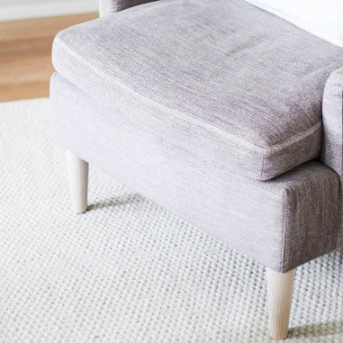 Handgeweven vlak wollen vloerkleed Anna Natural Offwhite sfeer