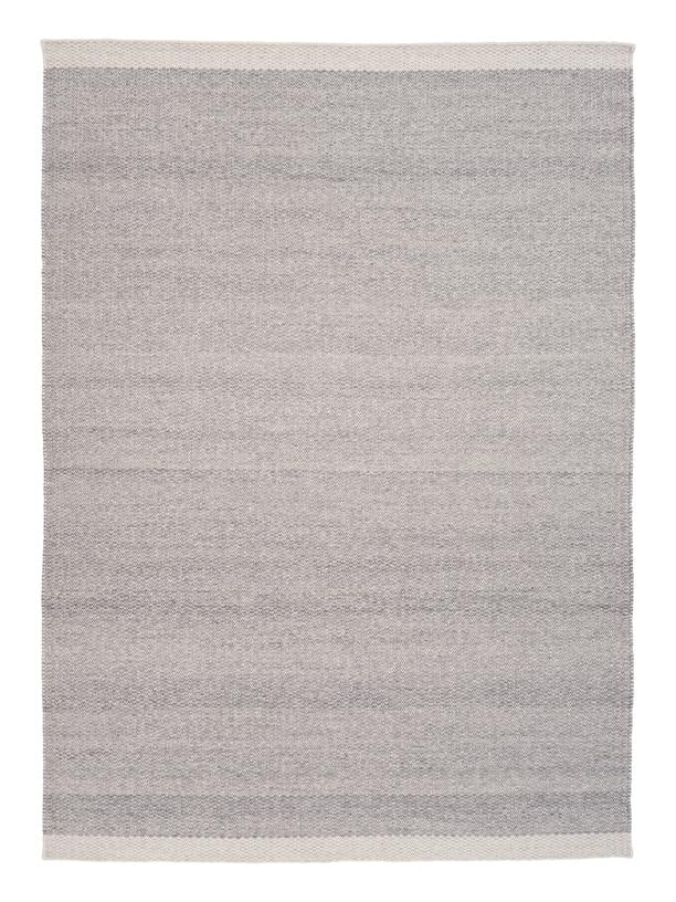 Handgeweven vlak wollen vloerkleed Fay Silver