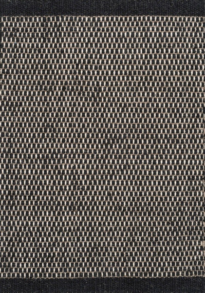 Handgeweven wollen vloerkleed Anna Natural Black