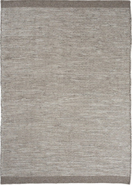 Handgeweven wollen vloerkleed Anna Natural Light Grey