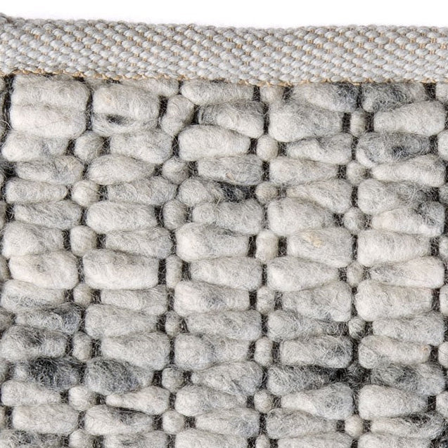 Handgeweven wollen vloerkleed Filou Lichtgrijs 07