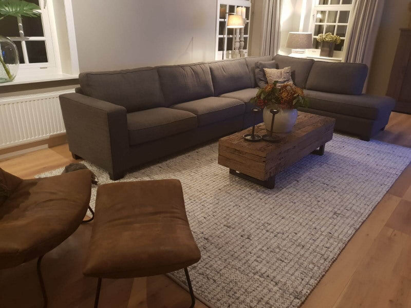 Handgeweven wollen vloerkleed Filou Offwhite Mix 05 detail 4