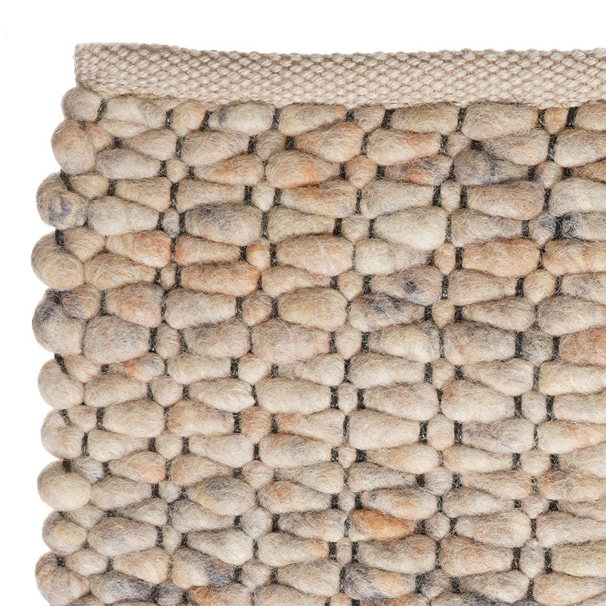Handgeweven wollen vloerkleed Filou Zand Mix 38