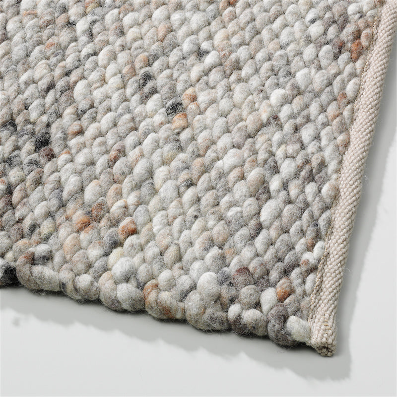 Handgeweven wollen vloerkleed Lisanne Beige Grijs Mix 469 detail