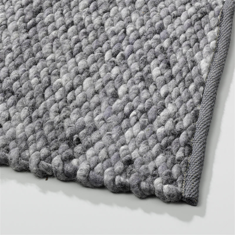 Handgeweven wollen vloerkleed Lisanne Donkergrijs 432 detail
