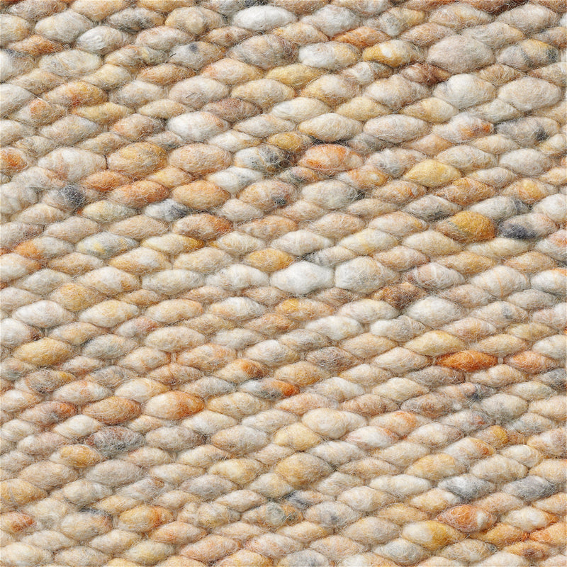 Handgeweven wollen vloerkleed Lisanne Honing 423