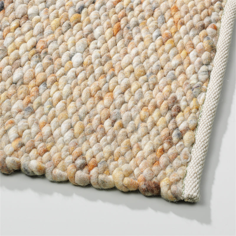 Handgeweven wollen vloerkleed Lisanne Honing 423 detail