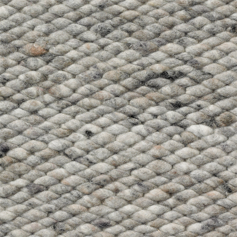 Handgeweven wollen vloerkleed Lisanne Lichtgrijs 332