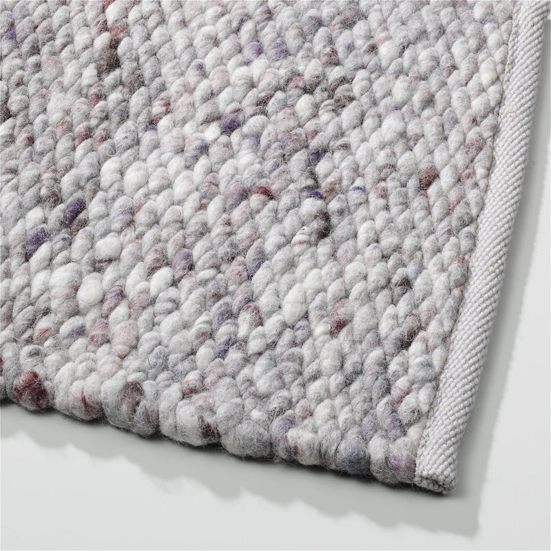 Handgeweven wollen vloerkleed Lisanne Lila 491 detail