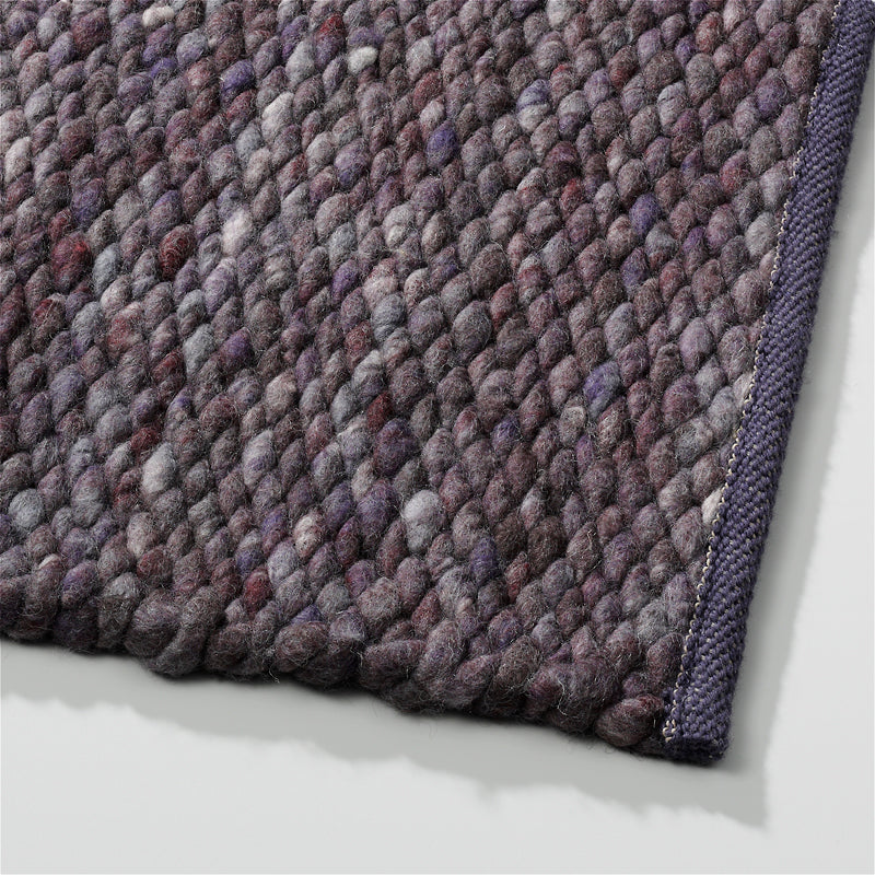 Handgeweven wollen vloerkleed Lisanne Lila Paars 499 detail