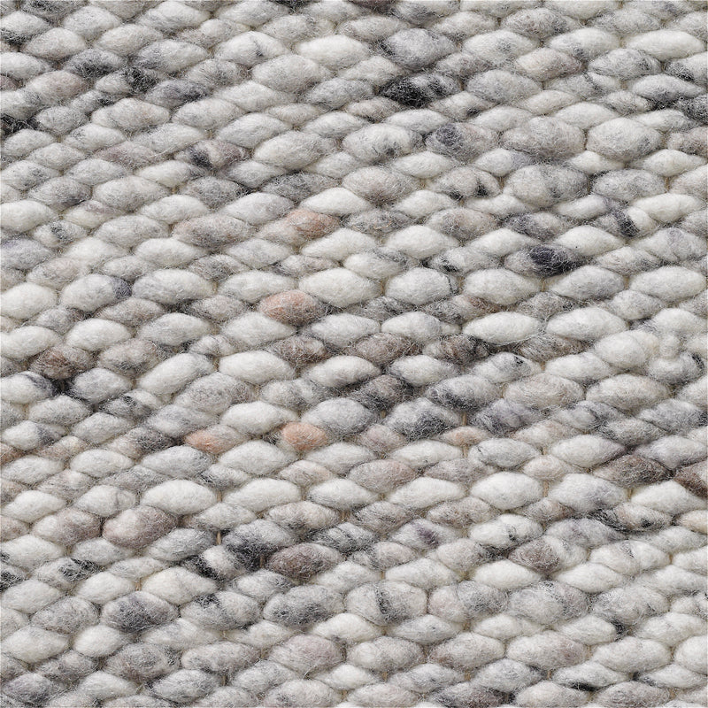 Handgeweven wollen vloerkleed Lisanne Mix Snow 430 + Cement 332